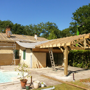 Extension : terrasse couverte par Maison Bois Vallery