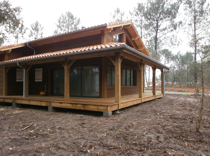 Maison en bois avec mezzanine