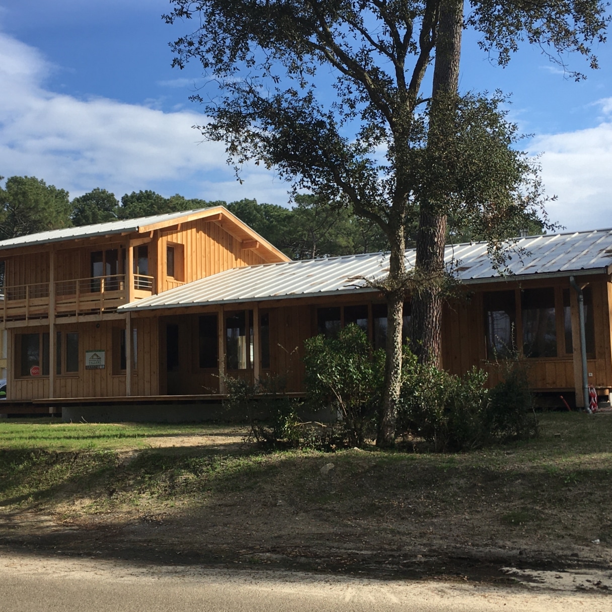 Maison ossature bois,Maison bois,Maison bois architecte,couverture bac acier zinc,bardage incolore,maison ossature bois seignosse,maison bois seignosse,maison cote landaise,maison bord de mer