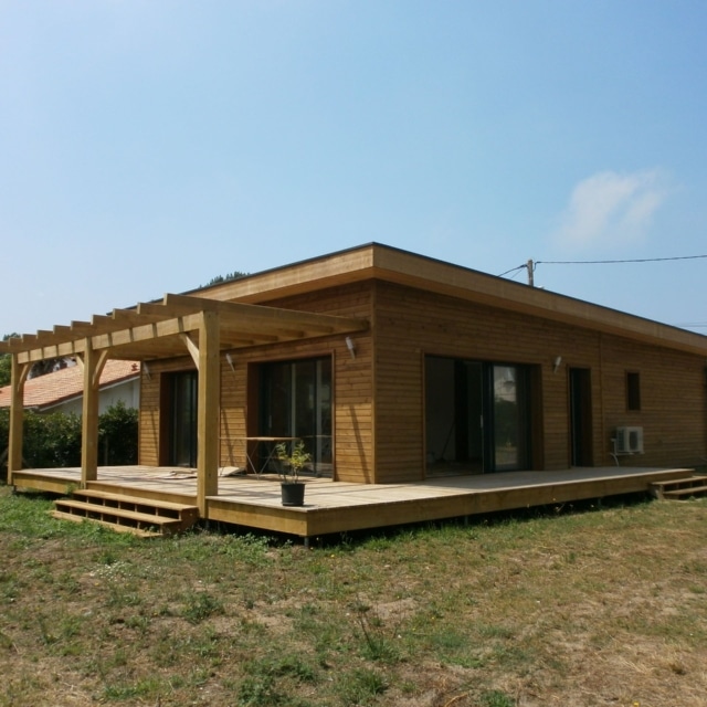monopente charpentes vallery,charpentes vallery,charpente monopente,vieux boucau ossature bois,maison vieux boucau,maison bois landes,maison bois cote landaise